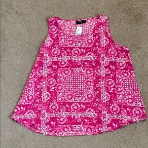 Lane Bryant Pink Patterned Tank Top